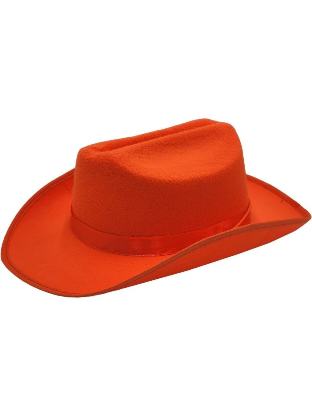 Kids Orange Fabric Felt Costume Strap Western Cowboy Hat 22 Circumference